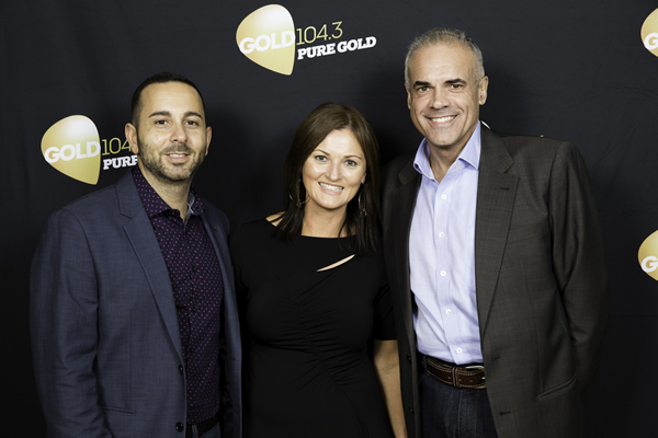 ARN National Marketing Director Anthony Xydis with KIIS 101.1 and GOLD104.3 Content Director Sam Thompson and ARN National Content Director Duncan Campbell